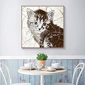 Floating Framed for Living Room Bedroom Wooden Background Animal for