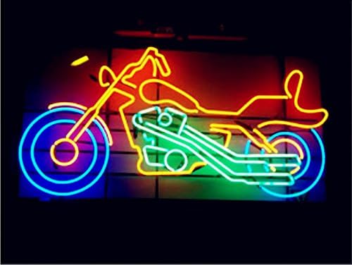 Mirsne Mortorcycle 24" by 20" Neon Signs, Glass Tube neon Open Sign, Custom Made neon Beer Sign, Unique neon Sign Art, Supplied for a Wide Range of Personal uses.