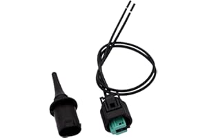 Opuweiy 2 PCS Outside Ambient Air Temperature Sensor and Plug Kit,Import Direct Ambient Temp Sensor Connector, OEM #0075421318 0005428418 5S11829, Compatible with Benz (Black)