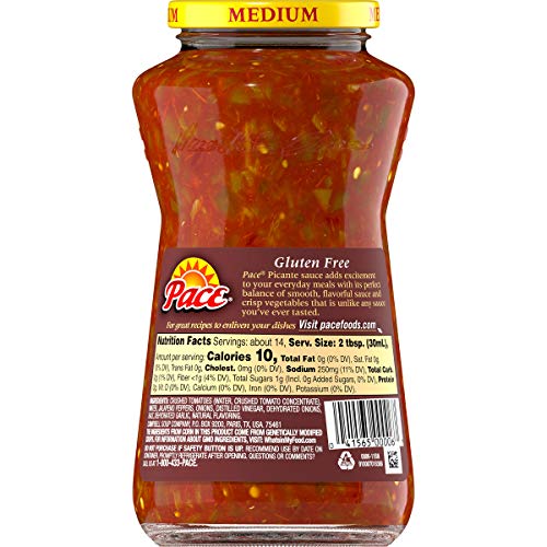 PACE MEDIUM PICANTE SAUCE, 16 OZ JAR