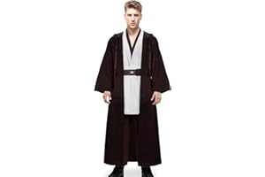 WYKBPX Adult Tunic Costume Cloak for Jedi Outfit Men Knight Hooded Robe Cape Pants Full Set Suit Halloween Cosplay Uniform