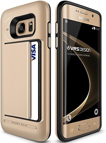 Galaxy S7 Edge Case, VRS Design [Damda Clip][Champagne Gold] - [Wallet Card Slot][Military Grade Protection] for Samsung S7 Edge