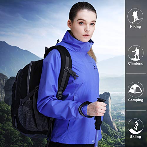 image for CAMEL CROWN Womens Waterproof Rain Jacket Lightweight Hooded Windbreak