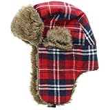 Milani Original Plaid Aviator Trapper Styled Hunting Hat With Fur