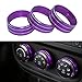 Danti 3pcs Audio Air Conditioning Button Cover Decoration Twist Switch Ring Trim for Jeep Wrangler JK JKU Patriot Liberty 2011-2018,for Dodge Challenger 2008-2014 (Purple)