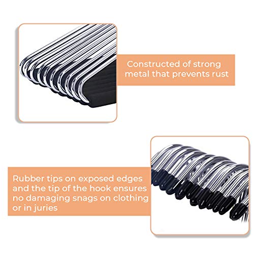 JS HANGER Pants Hangers 20 Pack Open Ended Easy Slid Slacks Hangers