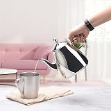 Stainless Steel Teapot with Infuser 52oz 1.5L 5-6 Cups Silver view 8