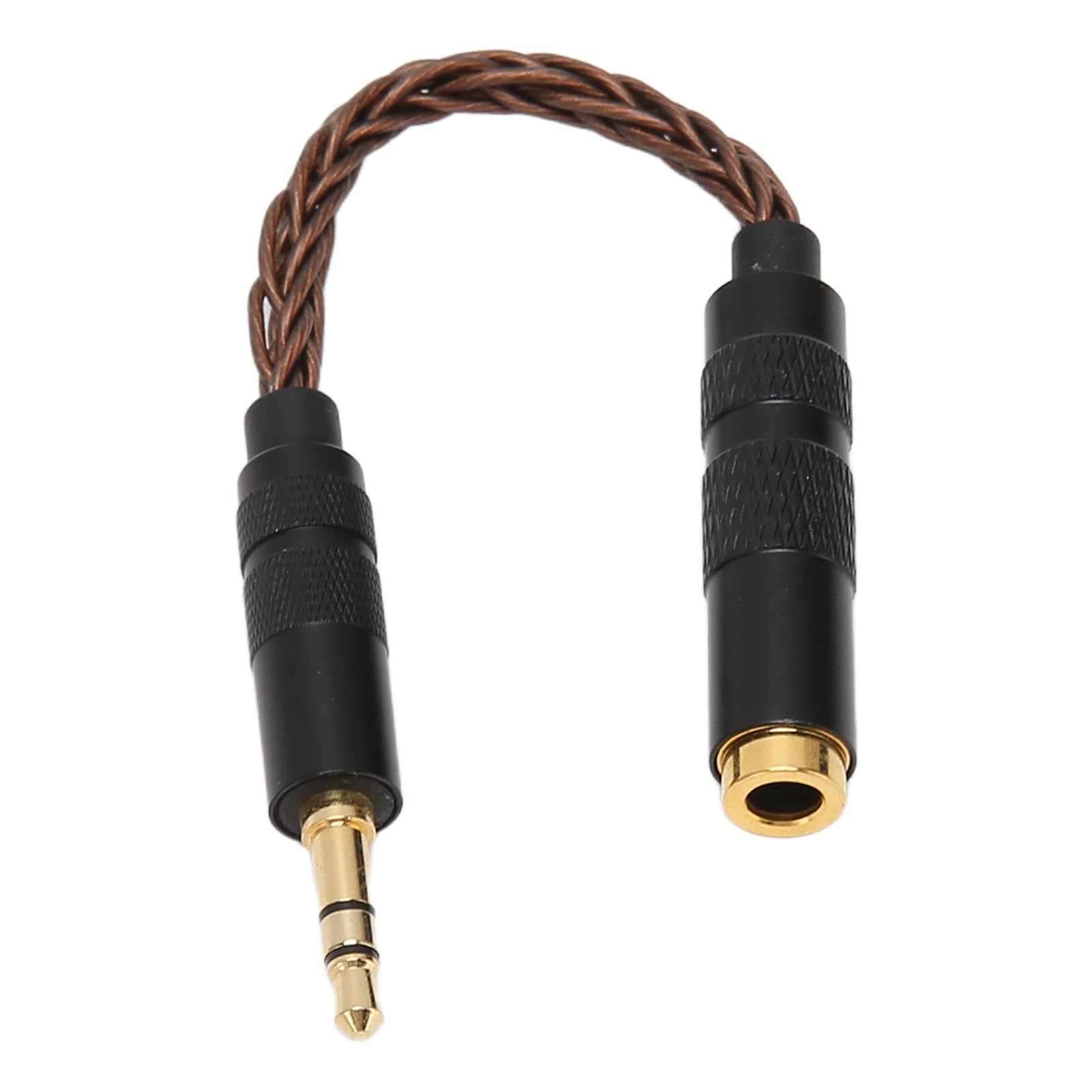 4.4mm Balanced Female to 3.5mm Stereo Male Adapter Cable, Gold Plated Connectors Single Crystal Copper Copper Wire, Headphone Adapter Cable (Bronze)