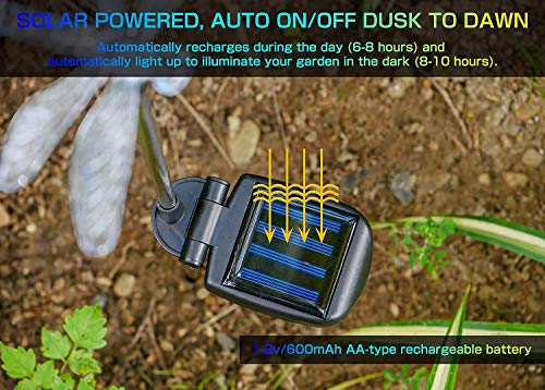 Solar Gartenleuchte,OxyLED 6 Stück Solarleuchten Garten mit Auto EIN/AUS, IP65 wasserdichte Farbwechsel Solar… – Bild 6