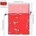 SumDirect 5Pcs 6X9 inches Brocade Organza Jewelry Pouch Bags,Drawstring Gift Bags (Red)