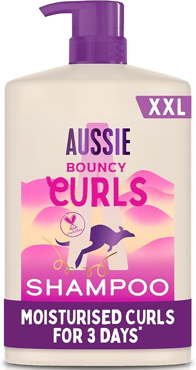 Aussie Bouncy Curls Shampoo 1L Sulfate-Free for Wavy Curly Coily Hair