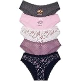 LACIRARA Womens Cotton Underwear Bikini Panties for Women Lace Trim Brief Underwear Print 5-Pack