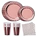 Disposable Plates Rose Gold Party Supplies Paper Plates, Napkins, Cups for Kids Birthday, Graduation, Wedding Etc for 24 Guests