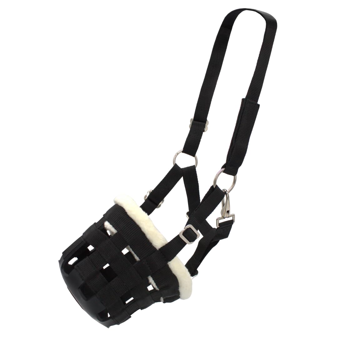 PFIFF 102979 Muzzle Feeding Brake, Head Piece Faux Fur Black Pony