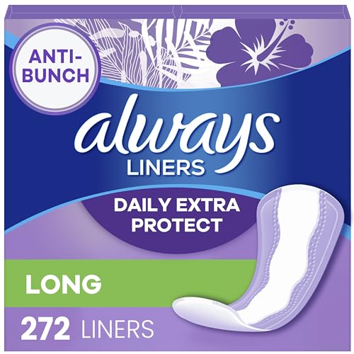 Always Panty Liners for Women Anti-Bunch Xtra Protection Daily Liners, Long, Un…