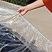 TopSoon Clear Plastic Car Cover with Elastic Band Disposable Car Cover Plastic Auto Cover Waterproof Universal Fit 22-Feet by 12-Feet