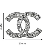 New Fashion womens C.C. diamond rhinestone Brooch Brooches pin Gift Silver