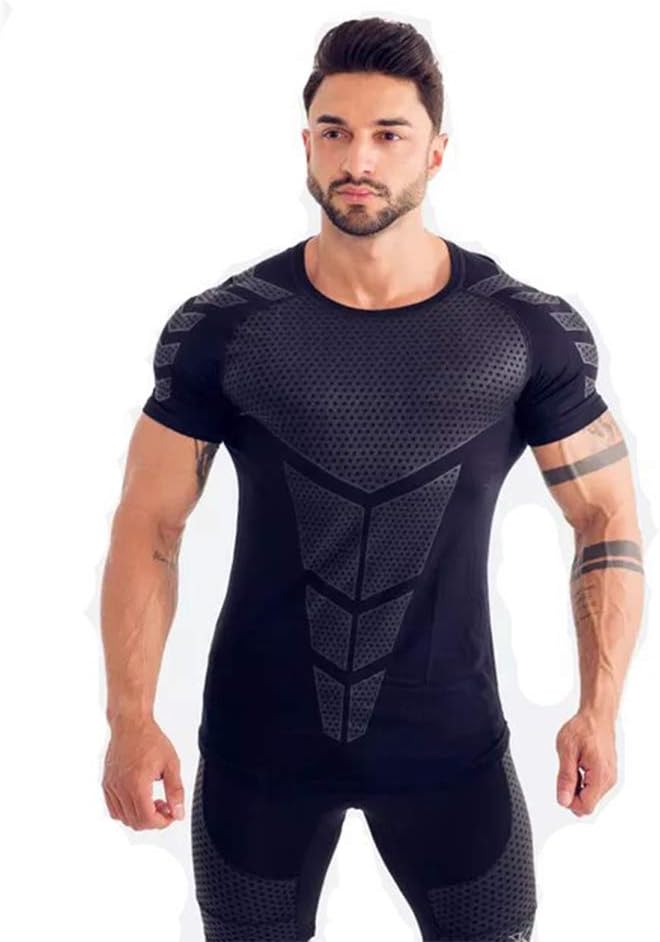 Gym Suits Coach Sports T-Shirt Muscle Tights Men's Brothers high Stretch Training Speed Dry Clothes