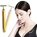 Beauty Bar 24k Golden Pulse Facial Massager with Battery, Anti-Aging Face Massage Tool for Sensitive Skin Face Pull Tight Firming Vibrating System (NewGold)