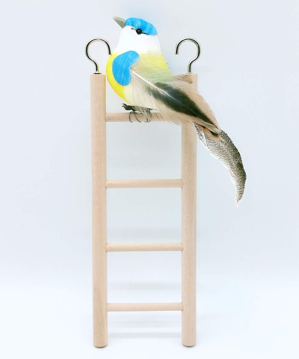 LWINGFLYER 2pcs Wooden Ladder for Bird Parrot Ladder Climbing Toy Birdie Basics (3 Step & 4 Step) : Pet Supplies