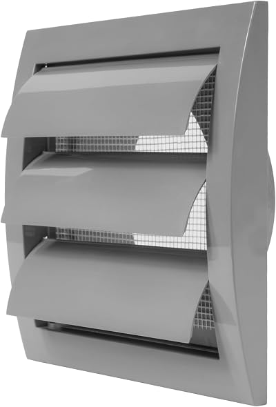 Repa Market Grey 4 Inch Exhaust Hood Vent with Pest Guard Screen Flange
