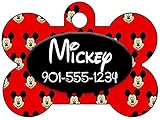 Disney Mickey Mouse Pet Id Tag for Dogs & Cats Personalized w/ Name & Number