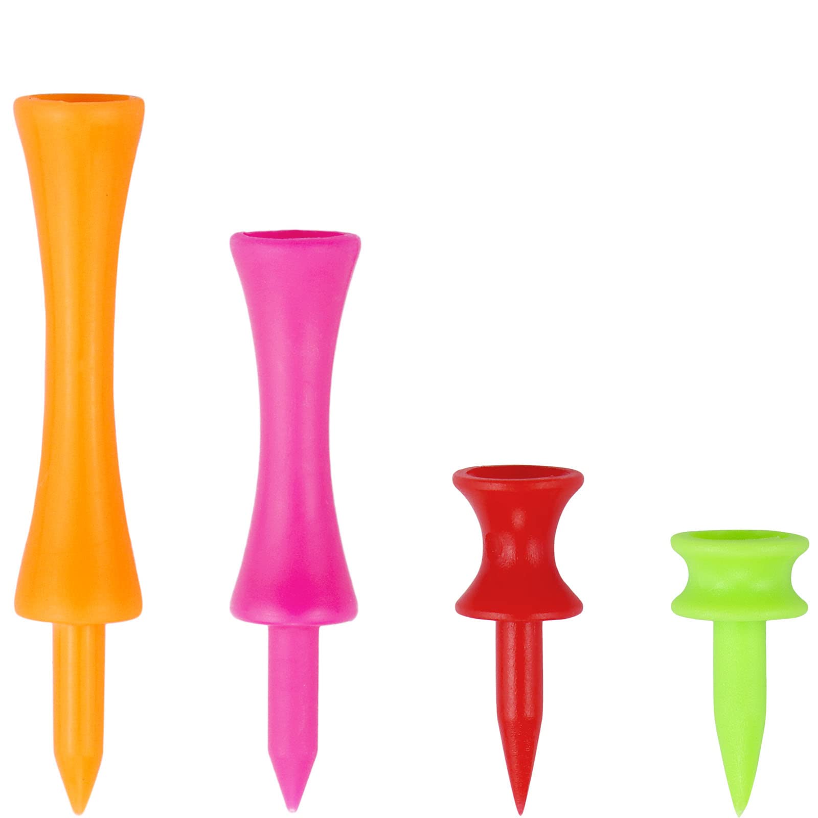 Zivisk Golf Tees Mixed Size Plastic Castle Tees 120 Count 25mm, 32mm, 57mm, 70mm