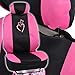 BDK 13 Piece Love Hearts Design Complete Set - 9 Piece Seat Covers and 4 Piece Carpet Mats - Premium Design