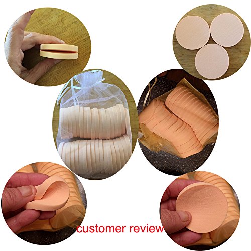 Anleolife Makeup Sponge Facial Powder Puff Cosmetics Blush Applicators Round Sponges Foundation 6bags,36pcs(6pcs/bag)