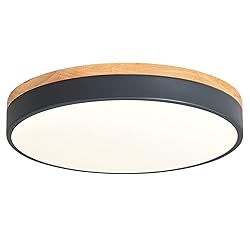 Yiisem Dimmable Wood LED Flush Mount Ceiling