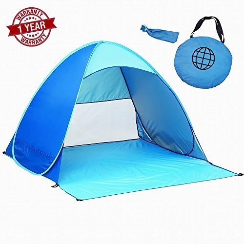 Omni Premium Instant Pop Up/Collapsible Portable Outdoors Cabana Tent UV Protection Sun Shelter Cabin For Camping, Beach, Backyard, Picnic, Fishing Shade And More, Free Travel Bag, 2-3 Person, (BLUE)