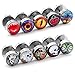 JOVIVI 10-12pcs Lot Assorted Stainless Steel Fake Ear Plugs Set Screw Stud Earrings, 0G Gauges Look