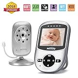 Video Baby Monitor with Camera and Audio [2018 Upgraded], Infrared Night Vision, Two Way Talk Back, ECO Power-Saving Mode,Temperature Monitoring, Lullabies, Long Range and Long Battery Life (Silver)