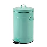 Mint Green Trash Can with Lid, Turquoise Bathroom