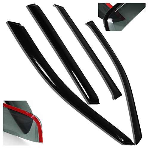 ModifyStreet For 99-03 BMW E39 Wagon 525/528/540 Smoke Tinted Wind Deflector/Rain Guard/Window Vent Visors