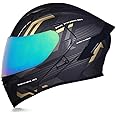 Woljay Full Face Flip Up Motorcycle Modular Helmet Integrated Motorbike Dual Visor for Adults Men Women Moped Street Racing DOT Approved