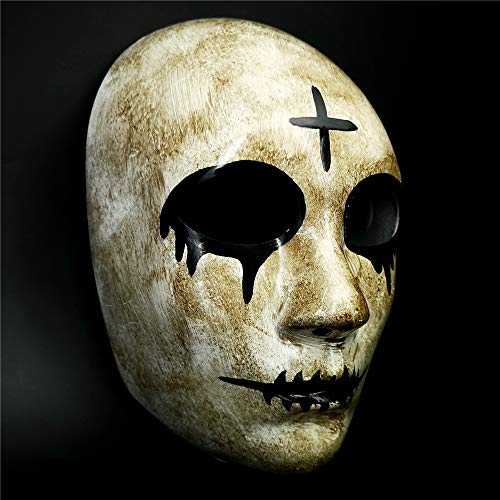 Grey Cross Horror Killer Purge mask Men,The Purge Anarchy Movie,Halloween Mask Masquerade Costume Party,Fits Most Adult Teens …