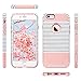 ULAK Slim Fit Case for iPhone 6S, iPhone 6 4.7 Inch, Hybrid Dual Layer Scratch Resistant Hard Back Cover Shock Absorbent TPU Bumper Case for Apple iPhone 6/6s 4.7 inch(Rose Gold/Black Stripe)