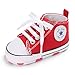 Unisex Baby Girls Boys Canvas Shoes Soft Sole Toddler First Walker Infant Sneaker Newborn Crib Shoes(Red,12-18Month)