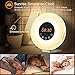 dostyle Wake Up Light Alarm Clock with Sunrise & Sunset Simulator, 6 Nature Sounds, 7 Colors Night Light, FM Radio, Touch Control - with Snooze Function for Heavy Sleepers - White