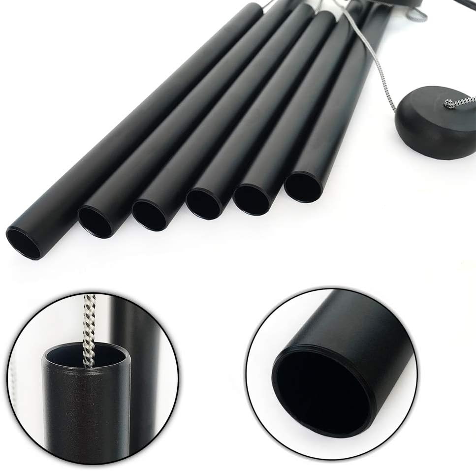 BLESSEDLAND Premium Wind Chimes-6 Hollow Aluminum Tubes, 28" Wind Chime for Garden, Yard, Patio and Home Decoration (Black) … : Garden & Outdoor