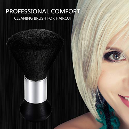 Vtrem Barber Brush Neck Duster Black Powder Duster Brush Neck Duster Brush for Hair Cutting