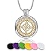 INFUSEU Celtic Cross Essential Oil Diffuser Necklace for Women Teen Girls Small Aromatherapy Anxiety Dainty Jewelry Set, Two Tone Coin Irish Eternity Infinity Pendant Neckless for Ladies