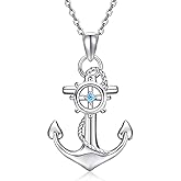 Anchor Necklace, Sterling Silver SailorI nspired Pendant Sailor Necklaces Nautical Maritime Jewelry Jewelry for Women Adjustable Chain Idea Gift for Sea Lovers Charming Ocean Themed Accessory for Every Occasion