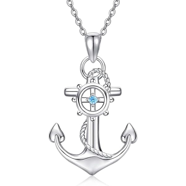 Amazon.com: Brisskaari Anchor Pendant Necklace for Men Women