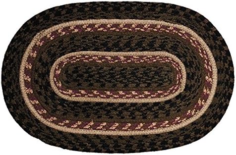 IHF Home Decor Country Style Brided Rug 4' X 6' Oval Area Carpet New Pinecone Design Jute Fabric
