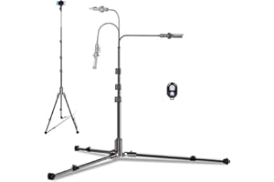 CAMBOFOTO 84" Phone Tripod, Tall Tripod Stand for Selfies with Flexible Gooseneck & Remote, Compatible with iPhone Android, Travel/Gopro/Ring Light/Webcam/Video Recording/Vlogging