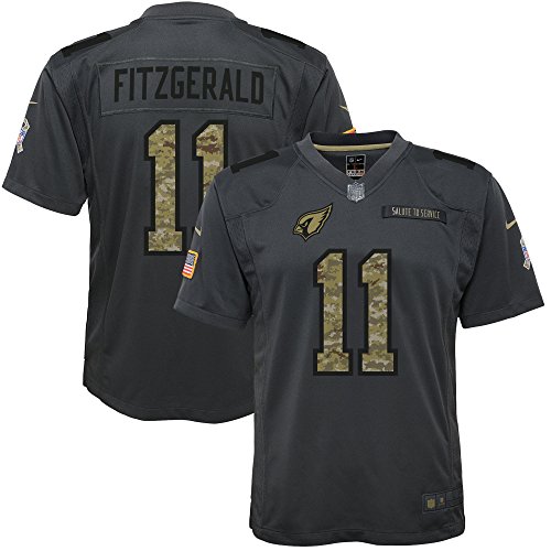 Youth XL (18-20) Larry Fitzgerald Arizona Cardinals Salute to Service Nike Game Jersey - Anthracite & Camo