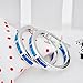 Bamos Jewelry 19 MM Artificial Blue Opal White Gold Christmas Best Friend Party Girls and Womens Hoop Stud Earrings