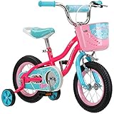 Schwinn Elm Girls Bike for Toddlers and Kids, 12-Inch Wheels, Pink